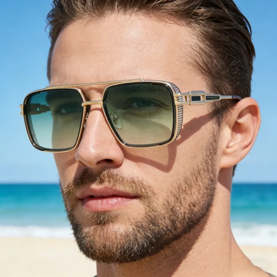 European and American retro square-frame sunglasses for men, punk-style men's outdoor glasses sunglasses