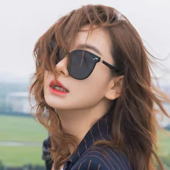 New GM Women's high-end retro round-frame polarized sunglasses, men's Korean-style driver's sun protection glasses GM Sunglasses