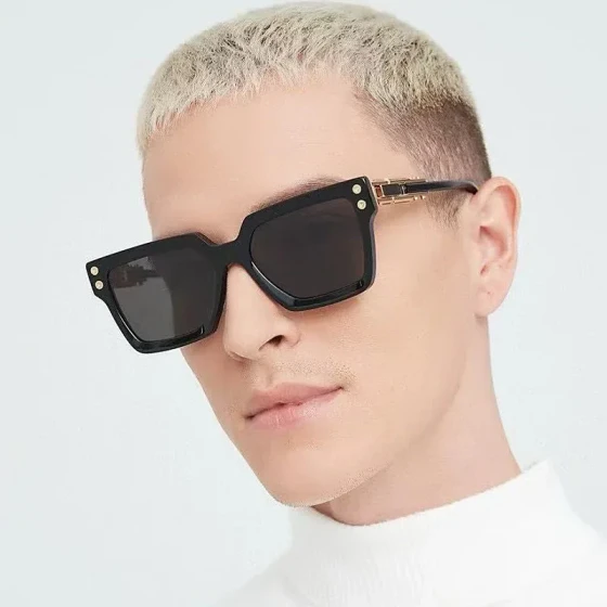 European and American style square sunglasses for men, high-end sun protection sunglasses for men, trendy sunglasses